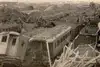 Ein vom Krieg verwüsteter Bahnhof