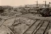 Bahnhof Amstetten nach einem Bombenangriff