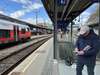 Zeichnen am Bahnsteig