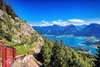 Wanderungen Wolfgangsee: Blick auf den Wolfgangsee aus der Schafbergbahn. 