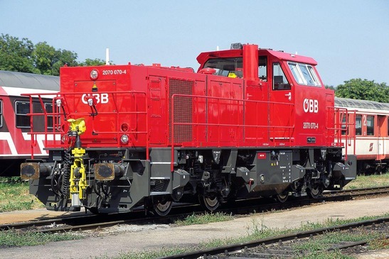 Nahaufnahme Lokomotive auf den Gleisen