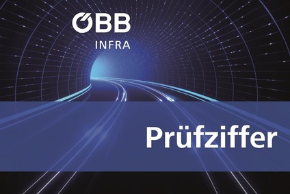 Teaserbild, Tunnel mit Schienenstrang und Text Prüfziffer