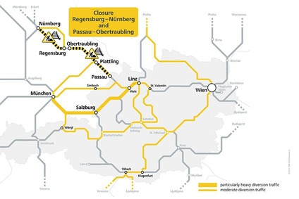 © ÖBB Graphic of the Deutsche Bahn closures - freight transport