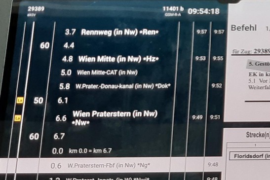 Spaltenaufbau eines elektronischen Buchfahrplans