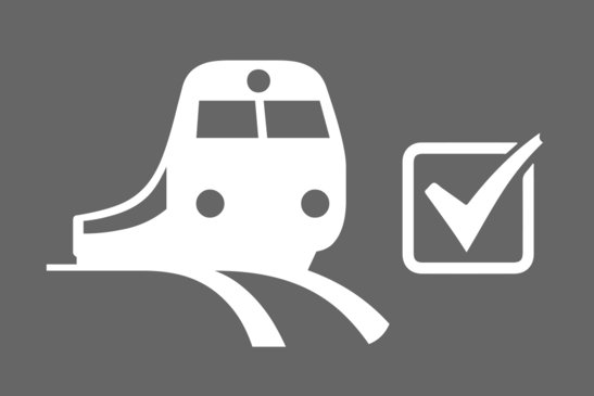 Train pictogram with checkbox