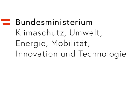Logo Bundesministerium Klimaschutz, Umwelt, Energie, Mobilität, Innovation und Technologie<br/>Textinsert: Links kleine Österreichfahne, Bundesministerium Klimaschutz, Umwelt, Energie, Mobilität, Innovation und Technologie