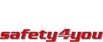Logo Safety4You<br/>Textinsert: weißer Hintergrund, rot safety4you