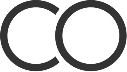 Logo CO<br/>Textinsert: weißer Hintergrund, schwarz CO
