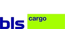 Logo BLS Cargo AG<br/>Textinsert: weißer Hintergrund, links blau bls, rechts gelbes Rechteck - innen cargo in blau