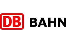Logo DB Bahn<br/>Textinsert: weißer Hintergrund, rot in einem Kasterl DB, schwarz BAHN