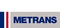 Logo Metrans<br/>Textinsert: blau-weiß-rot-weißer Balken von links nach rechts, danach grauer Balken mit blau METRANS