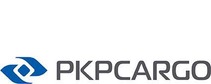 Logo PKP Cargo<br/>Textinsert: weißer Hintergrund, blaues Icon, schwarz PKPCARGO