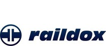 Logo Raildox<br/>Textinsert: weißer Hintergrund, links schwarzes rundes Icon, schwarz raildox