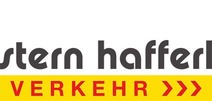 Logo Stern & Hafferl Verkehr<br/>Textinsert: weißer Hintergrund, schwarz stern hafferl, darunter gelber Balken mit roter Schrift Verkehr und rotes Icon