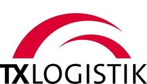 Logo TX Logistik<br/>Textinsert: weißer Hintergrund, rotes Icon, darunter schwarz TXLOGISTIK