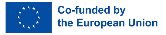 Logo Kofinanziert durch die Europäische Union<br/>Texteinblendung: Links EU-Fahne, rechts blau Kofinanziert durch die Europäische Union