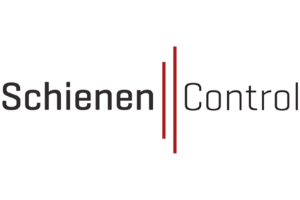 Logo Rail Control<br/>Text insert: gray rails, 2 red vertical lines, gray Control