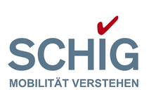 Logo SCHIG Understanding mobility<br/>Text insert: gray lettering SCHIG Understanding mobility