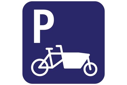 Textinsert: Pikotgramm für Lastenrad Parkplatz