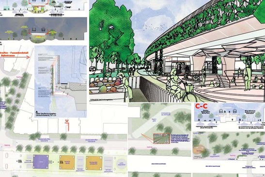 Thumbnail für Siegerprojekt 3<br/>Textinsert: bunte Skizze von Siegerprojekt