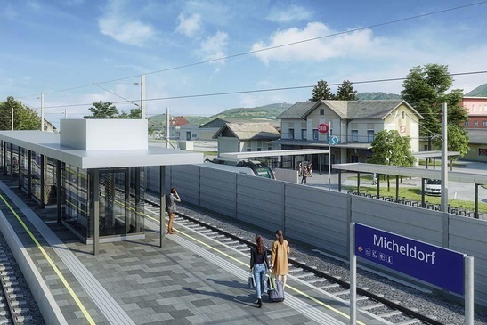 Visualisierung Bahnhof Micheldorf Gleisbereich