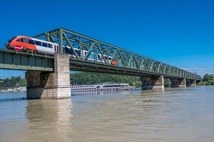 A train is crossing a bridge