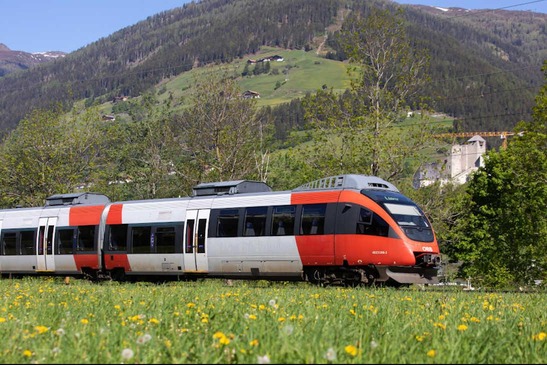 Train runs in the Drau Valley