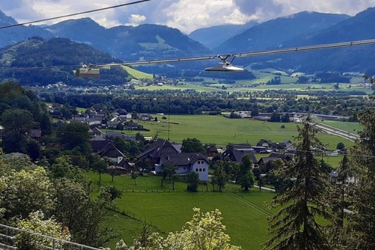View of Salzkammergut from Pürgg railway station