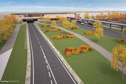 Textinsert: Visualisierung Bahnhof Ebreichsdorf aus der Vogelperspektive