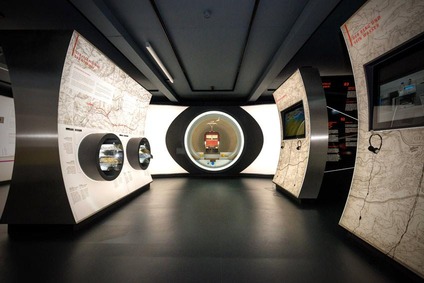 Ausstellung in der Infowelt Semmering Basistunnel.