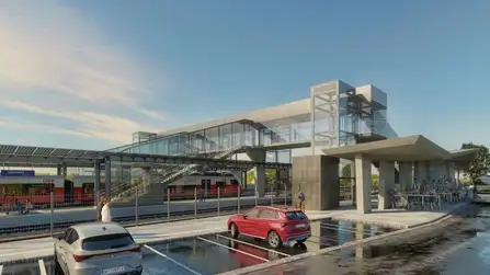 Visualisierung Bahnhof Götzendorf P&R, Bahnsteige, Personensteg