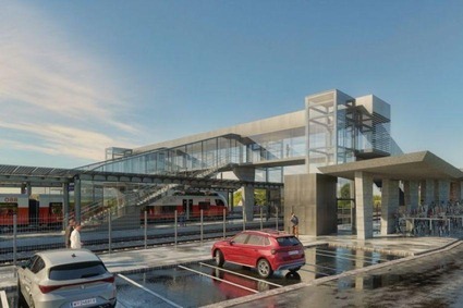 Visualisierung Bahnhof Götzendorf P&R, Bahnsteige, Personensteg
