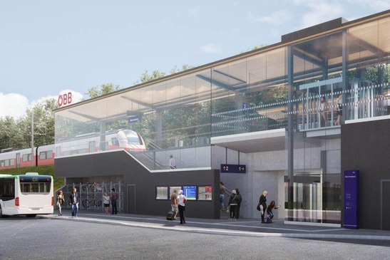 Textinsert: Foto Bahnhof Maria Anzbach Vorplatz