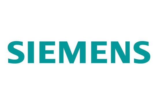 Logo Siemens<br/>Textinsert: mittig türkis SIEMENS