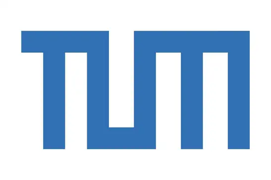 TUM logo<br/>Text insert: white background, blue TUM