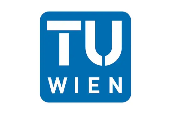 TU Wien logo<br/>Text insert: white background, blue rounded square and TU Wien in white