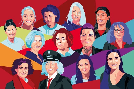 Sujet Frauentag 2024<br/>Textinsert: bunte Grafik mit Frauen