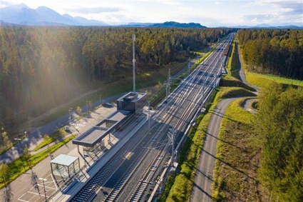 Vogelperspektive Streckenabschnitt von der Koralmbahn