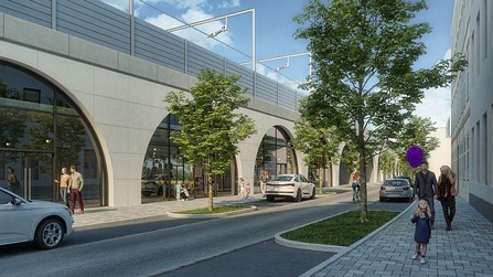 Visualisierung der zukünftigen Helenengasse mit neuen Viadukten