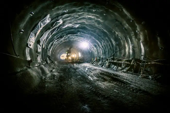 Auf diesem Foto ist die Innenwand einer Tunnelröhre zu sehen.