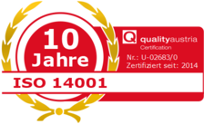Zertifizierung „10 Jahre ISO 14001“