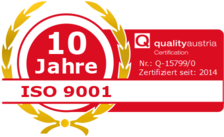 Zertifizierung „10 Jahre ISO 9001“