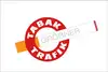 Trafik Gröbner Logo, rot-braun-weiß-rot mit Trafik Icon