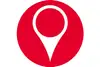 Roter Button mit Pin symbol