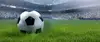 Fußball auf einer grünen Wiese in einem Fußballstadion