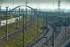 Rail tracks and power lines