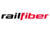 Logo von Railfiber in schwarzer und roter Schrift