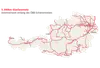 Map of Austria showing the railfiber service