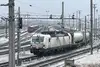 New train product, train travelling on tracks in the snow