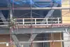 Expansion of Wels terminal, scaffolding on the building